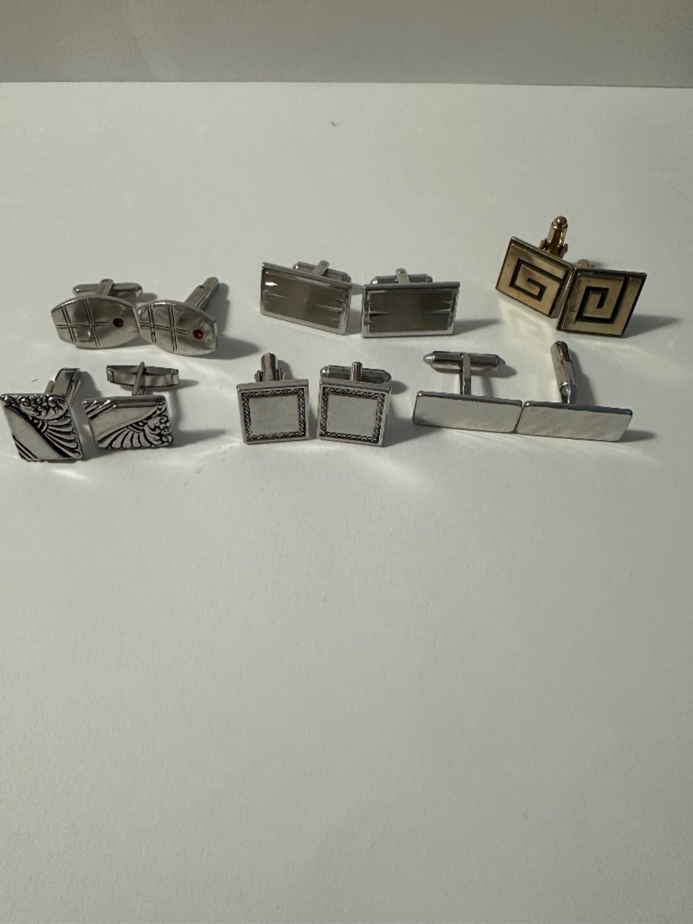 Vintage Cufflinks Collection 6 Pairs Retro Art Deco & Mid-Century Men’s Formal